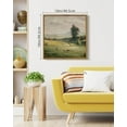thumbnail image 6 of Drsoum Vintage Wall Art 16x16in Natural Framed The Vast Grassland Wilderness Landscape Painting Retro Meadow Scenery Farmhouse Kitchen Living Room Decor, 6 of 6