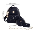 thumbnail image 3 of Hyknon 3Pcs Backpack Set for Women, Cute Bowknot Backpack Set with Crossbody Bag & Wallet, Flower Crossbody Bag with Adjustable Straps, Pendant Casual Daily Daypack for Shopping Casual Outing, Black, 3 of 8