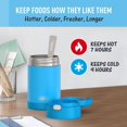 thumbnail image 3 of THERMOS FUNTAINER 16 Ounce Stainless Steel Vacuum Insulated Food Jar with Folding Spoon, Denim Blue, 3 of 6