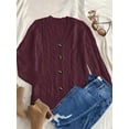thumbnail image 5 of Women's Cardigan Fall Cardigan Lightweight Long Sleeve Knit Sweater Button Loose Jacket with Pockets, 5 of 6