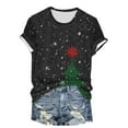 thumbnail image 7 of UngA Christmas T Shirts Womens Funny Christmas Shirts Merry and Bright T-Shirts Christmas Tree Shirts Merry Christmas Graphic Tee Tops Dark Green,2XL, 7 of 7