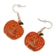 thumbnail image 2 of 2 Pares de Calabaza Festiva Naranja Cara Sonriente Aretes de Halloween Pavimentados de Cristal, 2 of 4