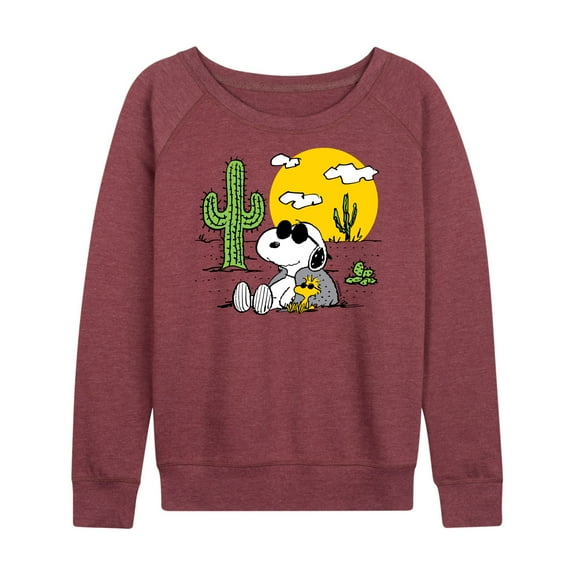 Peanuts - Snoopy and Woodstock- Women's Lightweight French Terry Long Sleeve Shirt