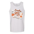 thumbnail image 2 of Wild Bobby It's Pumpkin Spice Latte Season Orange Black and White Halloween Men Tank Top, White, Small, 2 of 6