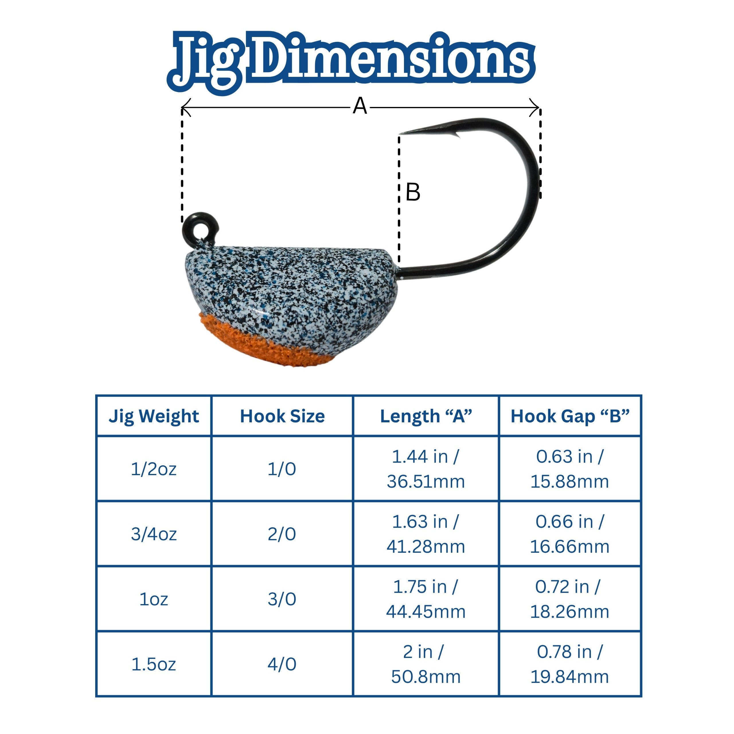 Jetty Jigs Saltwater Jig Heads, 1/2oz, Blue Crab, 5 Pack