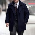 thumbnail image 2 of Tqyyweavej Mens Trench Coat Single Breasted Plus Size Formal 2 in 1 Pea Coat Zip Up Notched Lapel Business Casual Overcoat Suit Jacket with Pockets XL-5XL, 2 of 10