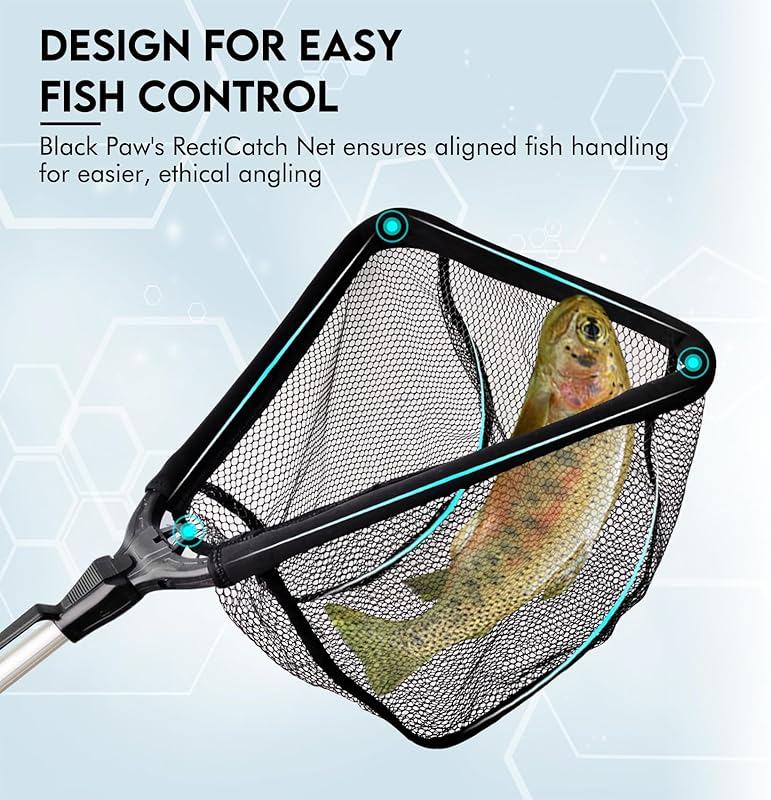 Floating Fishing Net Foldable Telescopic Fish Landing Net Rubber Coated Fishing Net for Kayak, Fly, Trout, Fishing Net Freshwater Saltwater