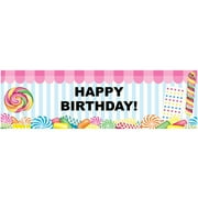 Carnival Candy Shoppe Party Supplies - Vinyl Birthday Banner 18" x 61"