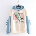 thumbnail image 2 of Sudadera de dinosaurio para mujer, camisetas de empalme de manga larga, sudaderas con capucha bonitas de dibujos animados, jersey informal para adolescentes y niñas Zhivalor WMZL-2134-29, 2 of 4