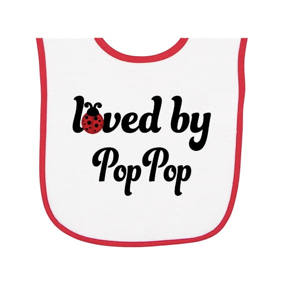 Inktastic Loved by Pop Pop Baby Terry Cloth Bib