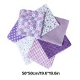 thumbnail image 5 of 7 Pcs/set Printed Cotton Fabric Squares Quilting Scrapbooking Sewing Craft DIY Cloth purple 50x50cm, 5 of 5