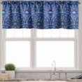thumbnail image 3 of Ambesonne Floral Valance & Curtain, Oriental Circular Design, 55"x24", Navy Blue White and Blue, 3 of 6
