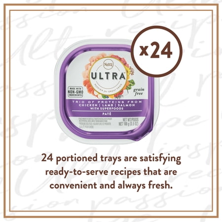 NUTRO ULTRA ADULT WET DOG FOOD, CHICKEN, LAMB & WHITEFISH WITH SUPERFOODS, (24) 3.5 OZ. TRAYS