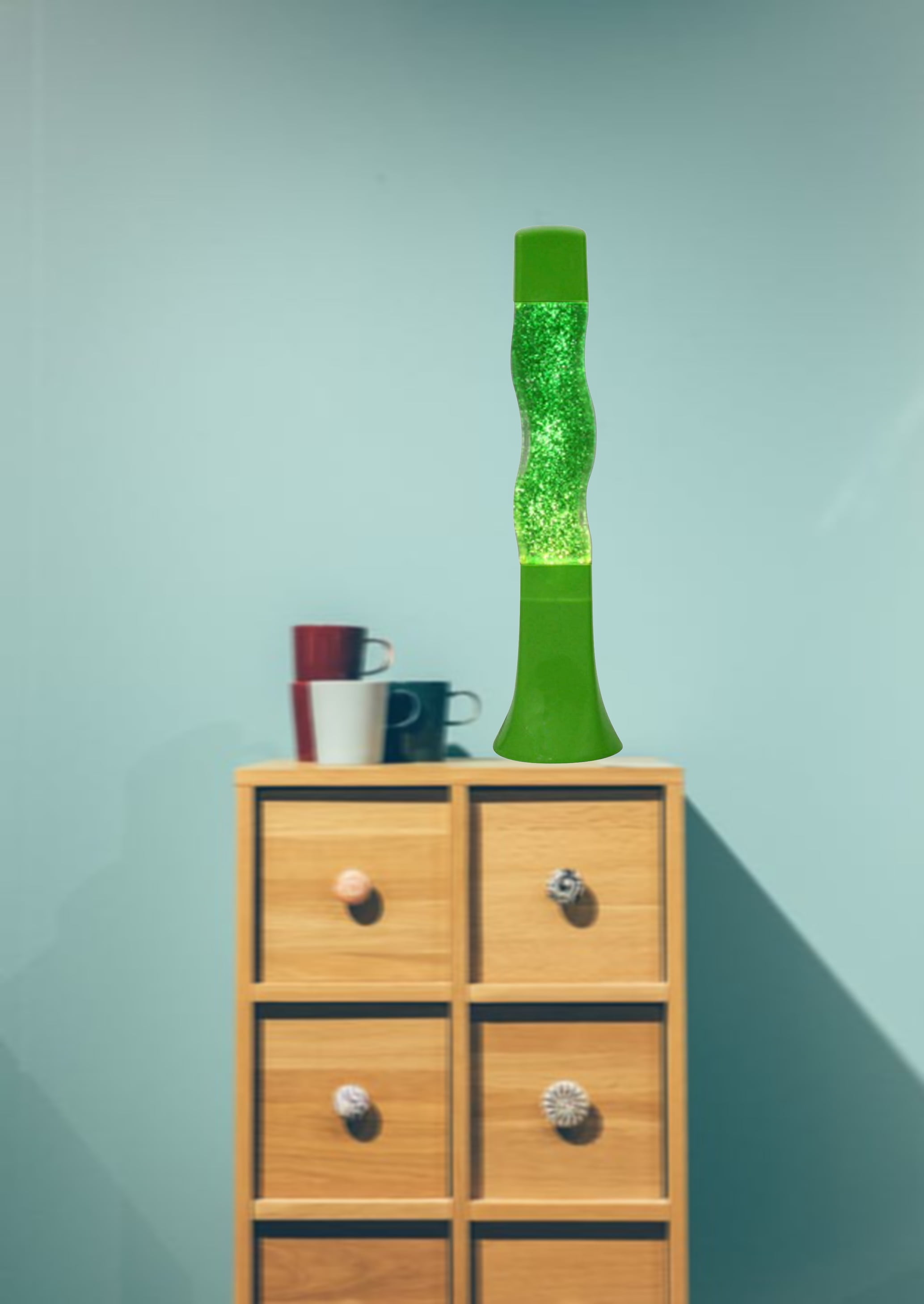 Creative Motion Lamp, Groovy Glitter / Lime, Height: 16 ", Party, Event, Birthday, Dorm, Office, Living room, Kids' room