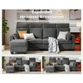 thumbnail image 4 of CHIC HOUSE 106" L Shaped Sectional Sofa with Storage Ottoman Chaise, Corduroy Sofa Convertible Sectional Couches for Living Room, 9 Seater Corner Modular Sofa with Deep Seat Throw Pillows, Gray, 4 of 10