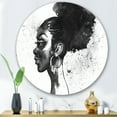 thumbnail image 2 of Designart 'Black and White Portrait of African American Woman I' Modern Circle Metal Wall Art 36x36 - Disc of 36, 2 of 5
