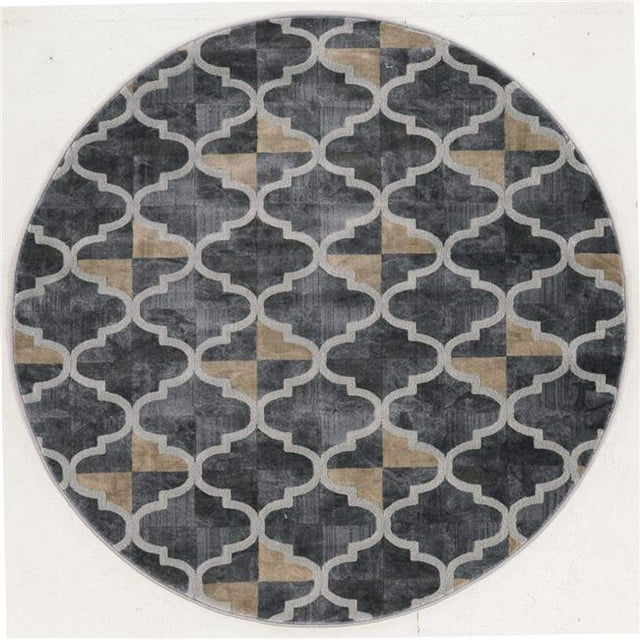 Radici 3793-1024-GREY 5 ft.3 Round Iseo Area Rug - Grey