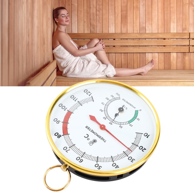 Higrotermógrafo de Sauna, Higrómetro de Termómetro de Sauna Multiusos Con Pantalla Simultánea de 10 A 120 Grados Celsius para Sala de Spa