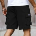 thumbnail image 5 of QATAINLAV Men's Cargo Shorts with Pockets Relaxed Fit Stretch Drawstring Elastic Waist Beach Shorts Solid Casual Loose Work Shorts Black M Hoy Oferta Flash, 5 of 8