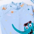 thumbnail image 4 of WOYY Big Boys One-Piece Swimsuit Cartoon Short Sleeve Rash Guard Bathing Suit with Hat, 4 of 5