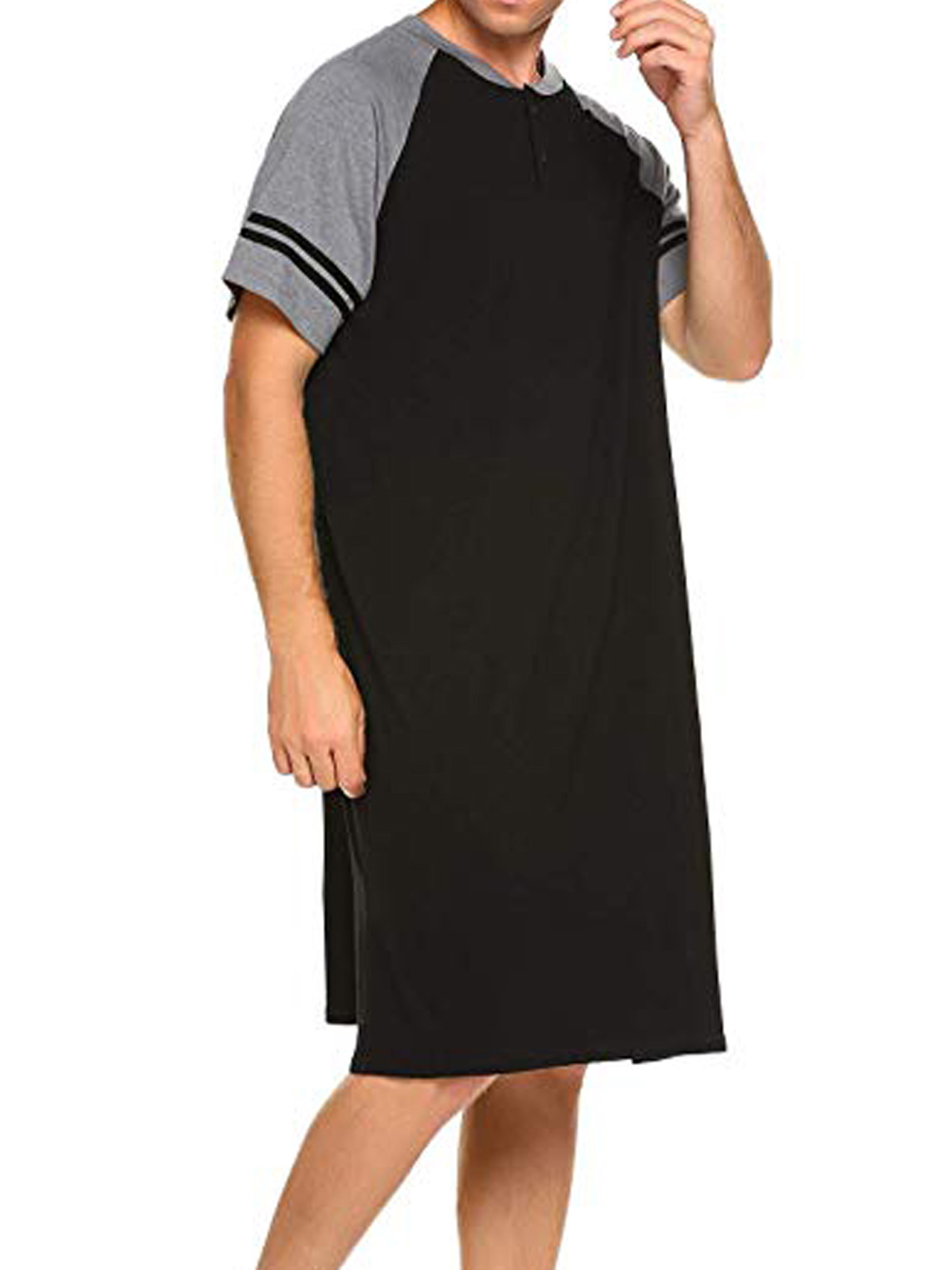 Lelinta LELINTA Big & Tall Mens Robes Sleep Shirts Short Sleeve