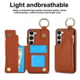 thumbnail image 4 of Wallet Case for Samsung Galaxy S23 Plus with Shoulder Strap & RFID Blocking Card Slots Holder Kickstand & Finger Ring, Magnetic Flip Folio Zipper Purse Case, PU Leather Cover Handbag, Brown, 4 of 8