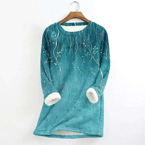 Ounisa Womens Crew Neck Sweatshirts Tie Dye Oversized Fall Clothes 2025 Outfits Long Sleeve Pullover Warm Tops