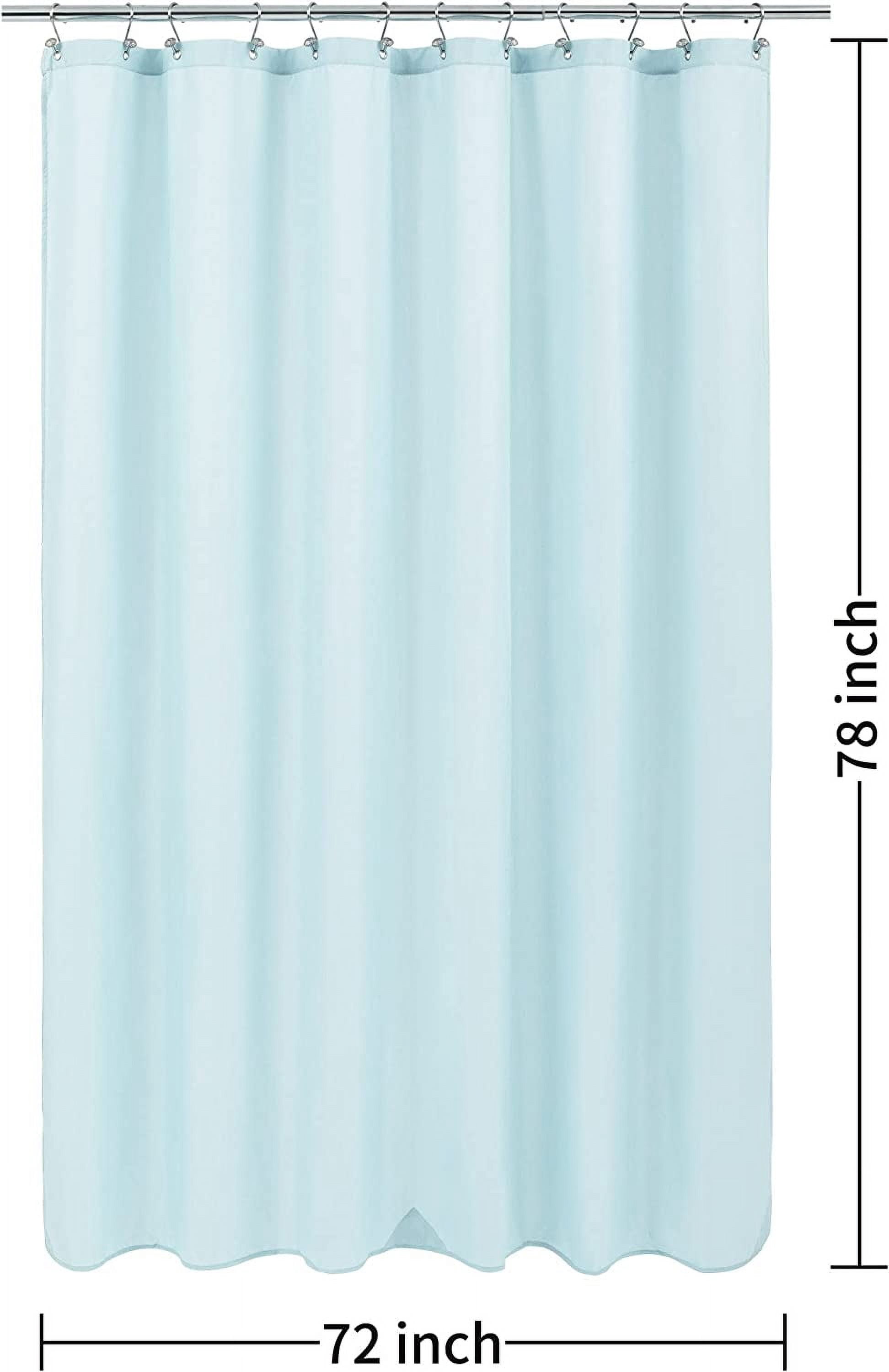 RunMin Grocery Store Long Fabric Shower Curtain Liner Waterproof - 72" x 78", Soft & Lightweight Long Shower Curtain with 3 Magnets, Machine Washable - 72x78, Blue