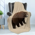 thumbnail image 4 of Polygons Soft Flannel Fleece Blanket, Modern Geometric Design Bear Silhouette Woodland Creature Wild Animal Print, Cozy Plush for Indoor and Outdoor Use, 70" x 90", Brown and Beige, by Ambesonne, 4 of 5