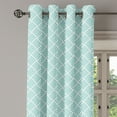 thumbnail image 3 of Ambesonne Aqua Grommet Curtain, Diagonal Parallel Lines, 50" x 54", Mint Green White, 3 of 6
