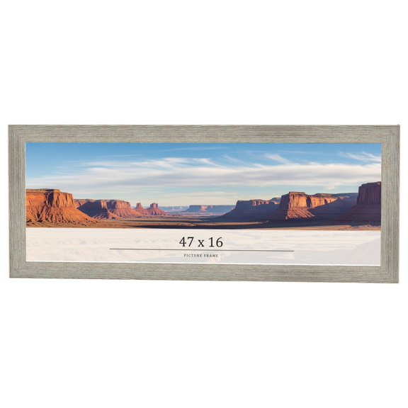 47x16 Frame Grey Real Wood Picture Frame Width 1.5 Inches | Interior Frame Depth 0.5 Inches | Barn