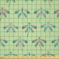 thumbnail image 2 of Ambesonne Spring Fabric by the Yard Microfiber, Folk Art Style Dragonflies, 1 Yard, Pale Fuchsia Grey Pink, 2 of 2