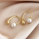 thumbnail image 5 of EeaseMX par de pendientes de perla para mujer, aretes de perla, joyería, aretes tipo botón, 5 of 7