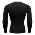 thumbnail image 4 of Camiseta de compresión para hombre, camiseta negra de manga larga, protector solar para Fitness, camiseta larga informal transpirable de secado rápido de segunda piel 4XL, 4 of 5