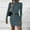 Blue Dresses for Women, variant on SMihono Fashion Women Mock Neck Ribbed Bodycon Dress Long Sleeve Mini Pencil Dresses with Belt Mini Wrap Sweater Dress Wine 4