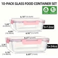 thumbnail image 2 of Food Storage Containers With Airtight Lids, Glass Meal Prep Containers Set, Glass Lunch Boxes For Home Kitchen Office Lunch,Leakproof Airtight Glass Meal Prep Containers (Multicolor), 2 of 7