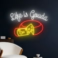 thumbnail image 3 of Handmadetneonsign Life is Gouda Neon Sign, Cheese Neon Led Wall Art Decor, Cheese Kitchen Wall Decor, 3 of 3