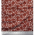 thumbnail image 1 of Soimoi Red Cotton Duck Fabric Leaves Leaves Print Fabric by the Yard 42 Inch Wide, 1 of 3