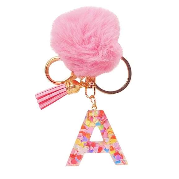 Zmeidao Initial Letter Keychains for Women, Handbag Pendant Alphabet Key Ring with Tassel