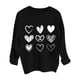 thumbnail image 3 of Gibobby Divertidas Sudaderas Sudaderas para el día de San Valentín para mujer con estampado de corazón de amor, sudaderas de manga larga con cuello redondo de invierno (Negro, XL), 3 of 4