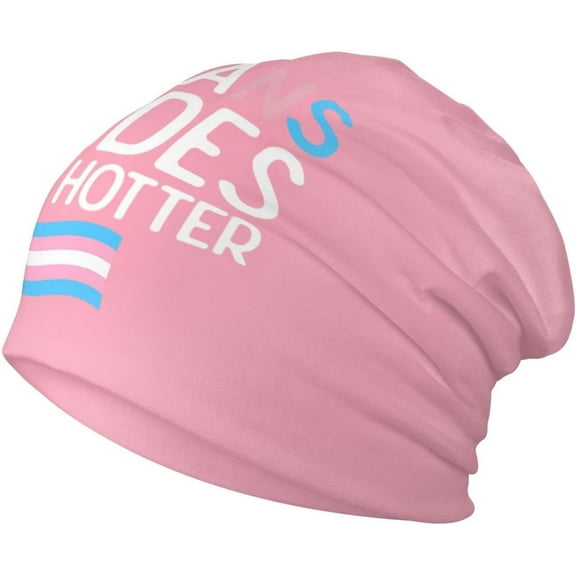 Trans Dudes are Hotter Transgender LGBT Funny Beanie Hat Adult Skull Cap Warm Hats Beanie Chemo Hat Knit Hats Black