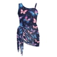 thumbnail image 7 of SEANATIVE 17-18 Year Kid Girl Swimsuit with Mesh Skirt Coverup One Piece Bathing Suit Comfortable Stretch Summer Swimwear with Adjustable Strap, Butterfly Violet Pink, 7 of 7