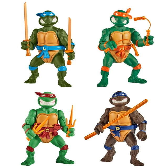Tortugas Ninja: Tortugas clásicas de 4 pulgadas, paquete de 4 figuras de Playmates Toys