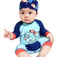 thumbnail image 4 of Uccdo Toddler Boys Girls Cartoon One Piece Rashguard Swimsuits Kids Beach Sunsuit Swimwear 1-7T, 4 of 4
