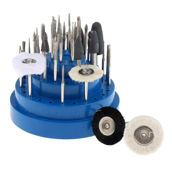 31x Set Rebabas Rotativas de Manicura con Estuche de Almacenamiento , Azul, 8 x 8.5cm Macarena Brocas para uñas Nail Art Files