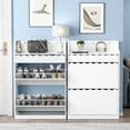 thumbnail image 4 of Eumyviv Armoire à Chaussures, Organisateur de Rangement pour Entrée, Blanc H0112, 4 of 6