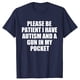 thumbnail image 1 of Camisetas gráficas divertidas "Por favor, tenga paciencia, tengo autismo y una pistola" para hombre, moda informal, camiseta holgada de algodón de gran tamaño., 1 of 8