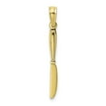 thumbnail image 1 of FB Jewels 10K Yellow Gold 3D Table Knife High Polish Pendant, 1 of 4