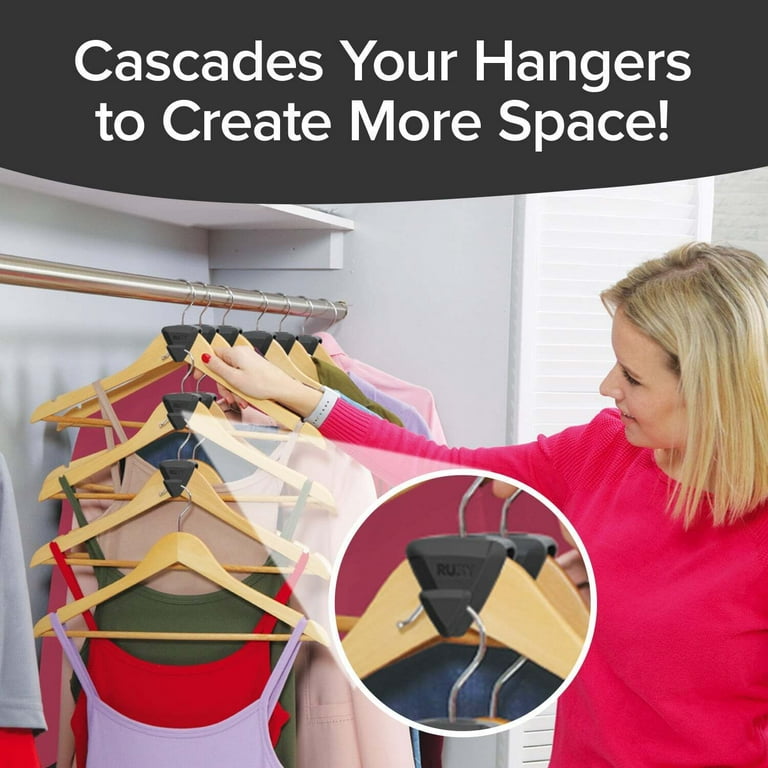 Cascade Clothes Hangers: Pack of 18 AS SEEN ON TV Space Triangles Hanger  Hooks to help organize you clothes storage. Create More Closet Storage Space