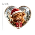 thumbnail image 3 of Tyidzon Highland Cow Christmas Ornament, Heart Shape Flat Acrylic Print with Hanging Cord for Highland Cow Lovers and Tree Decoration, 3.15 in, 3 of 7